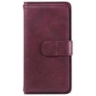 For iPhone 16 Pro Max Multi-Function Wallet 10 Card Slots Leather Phone Case(Claret) - 3