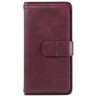 For iPhone 16 Pro Multi-Function Wallet 10 Card Slots Leather Phone Case(Claret) - 3