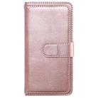 For iPhone 16 Plus Multi-Function Wallet 10 Card Slots Leather Phone Case(Rose Gold) - 3