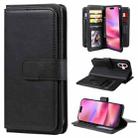 For iPhone 16 Multi-Function Wallet 10 Card Slots Leather Phone Case(Black) - 1