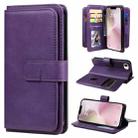 For iPhone SE 2024 Multi-Function Wallet 10 Card Slots Leather Phone Case(Violet) - 1