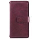 For iPhone 17 Pro Multi-Function Wallet 10 Card Slots Leather Phone Case(Claret) - 3