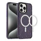 For iPhone 15 Pro Max Colorful Ink-splash Magsafe PC Hybrid TPU Phone Case(Purple) - 1