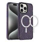 For iPhone 15 Pro Colorful Ink-splash Magsafe PC Hybrid TPU Phone Case(Purple) - 1