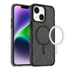 For iPhone 14 Plus Colorful Ink-splash Magsafe PC Hybrid TPU Phone Case(Black) - 1