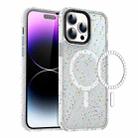 For iPhone 14 Pro Colorful Ink-splash Magsafe PC Hybrid TPU Phone Case(White) - 1