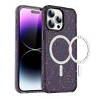 For iPhone 14 Pro Max Colorful Ink-splash Magsafe PC Hybrid TPU Phone Case(Purple) - 1