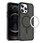 For iPhone 12 Pro Colorful Ink-splash Magsafe PC Hybrid TPU Phone Case(Black) - 1