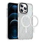 For iPhone 12 Pro Max Colorful Ink-splash Magsafe PC Hybrid TPU Phone Case(White) - 1