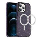 For iPhone 12 Pro Max Colorful Ink-splash Magsafe PC Hybrid TPU Phone Case(Purple) - 1