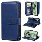 For Samsung Galaxy S24 FE 5G Multi-Function Wallet 10 Card Slots Leather Phone Case(Dark Blue) - 1