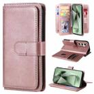 For Samsung Galaxy S24 FE 5G Multi-Function Wallet 10 Card Slots Leather Phone Case(Rose Gold) - 1