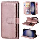 For Samsung Galaxy S25+ / S24+ 5G Multi-Function Wallet 10 Card Slots Leather Phone Case(Rose Gold) - 1
