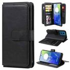 For Motorola Moto G04 / G24 Multi-Function Wallet 10 Card Slots Leather Phone Case(Black) - 1