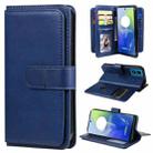 For Motorola Moto G04 / G24 Multi-Function Wallet 10 Card Slots Leather Phone Case(Dark Blue) - 1