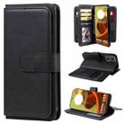 For Motorola Moto G85 Multi-Function Wallet 10 Card Slots Leather Phone Case(Black) - 1