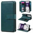 For OPPO Reno12 5G Global Multi-Function Wallet 10 Card Slots Leather Phone Case(Dark Green) - 1