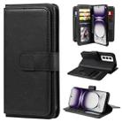 For OPPO Reno12 5G Global Multi-Function Wallet 10 Card Slots Leather Phone Case(Black) - 1