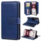 For OPPO Reno12 Pro Global Multi-Function Wallet 10 Card Slots Leather Phone Case(Dark Blue) - 1