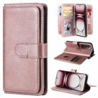 For OPPO Reno12 Pro Global Multi-Function Wallet 10 Card Slots Leather Phone Case(Rose Gold) - 1