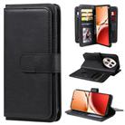 For OPPO Reno12 F 5G Global Multi-Function Wallet 10 Card Slots Leather Phone Case(Black) - 1