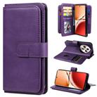 For OPPO Reno12 F 5G Global Multi-Function Wallet 10 Card Slots Leather Phone Case(Violet) - 1