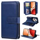 For OPPO Reno12 F 5G Global Multi-Function Wallet 10 Card Slots Leather Phone Case(Dark Blue) - 1