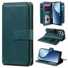 For Realme C63 / C61 / Note 60 Multi-Function Wallet 10 Card Slots Leather Phone Case(Dark Green) - 1