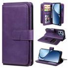 For Realme C63 / C61 / Note 60 Multi-Function Wallet 10 Card Slots Leather Phone Case(Violet) - 1