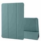 For OnePlus Pad 2 Tri-fold Silicone Leather Tablet Case(Dark Green) - 1