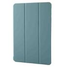 For OnePlus Pad 2 Tri-fold Silicone Leather Tablet Case(Dark Green) - 2