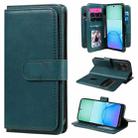 For Redmi 13 4G Global Multi-Function Wallet 10 Card Slots Leather Phone Case(Dark Green) - 1