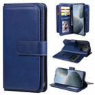 For Redmi K70 Multi-Function Wallet 10 Card Slots Leather Phone Case(Dark Blue) - 1