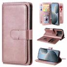 For Redmi K70 Multi-Function Wallet 10 Card Slots Leather Phone Case(Rose Gold) - 1