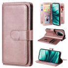 For Redmi Note 14 Pro / 14 Pro+ 5G Multi-Function Wallet 10 Card Slots Leather Phone Case(Rose Gold) - 1