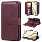 For Honor 200 Pro Multi-Function Wallet 10 Card Slots Leather Phone Case(Claret) - 1