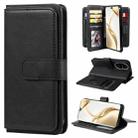 For Honor 200 Pro Multi-Function Wallet 10 Card Slots Leather Phone Case(Black) - 1