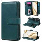 For Honor 200 Multi-Function Wallet 10 Card Slots Leather Phone Case(Dark Green) - 1