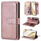 For Honor 200 Multi-Function Wallet 10 Card Slots Leather Phone Case(Rose Gold) - 1