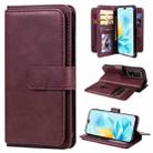 For Honor 200 Lite Global Multi-Function Wallet 10 Card Slots Leather Phone Case(Claret) - 1