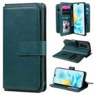 For Honor 200 Lite Global Multi-Function Wallet 10 Card Slots Leather Phone Case(Dark Green) - 1