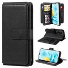 For Honor 200 Lite Global Multi-Function Wallet 10 Card Slots Leather Phone Case(Black) - 1