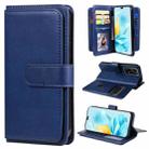 For Honor 200 Lite Global Multi-Function Wallet 10 Card Slots Leather Phone Case(Dark Blue) - 1