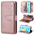 For Honor 200 Lite Global Multi-Function Wallet 10 Card Slots Leather Phone Case(Rose Gold) - 1