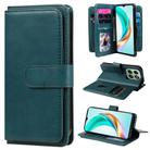 For Honor X6b Multi-Function Wallet 10 Card Slots Leather Phone Case(Dark Green) - 1