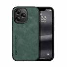 For Redmi 13 4G Skin Feel Magnetic Leather Back Phone Case(Green) - 1
