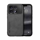 For Redmi K70 Ultra Skin Feel Magnetic Leather Back Phone Case(Dark Grey) - 1