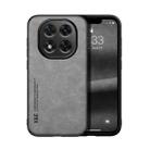 For Redmi Note 14 Pro+ 5G Skin Feel Magnetic Leather Back Phone Case(Light Grey) - 1