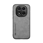 For Redmi Note 14 Pro+ 5G Skin Feel Magnetic Leather Back Phone Case(Light Grey) - 2