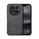 For Redmi Note 14 Pro+ 5G Skin Feel Magnetic Leather Back Phone Case(Dark Grey) - 1